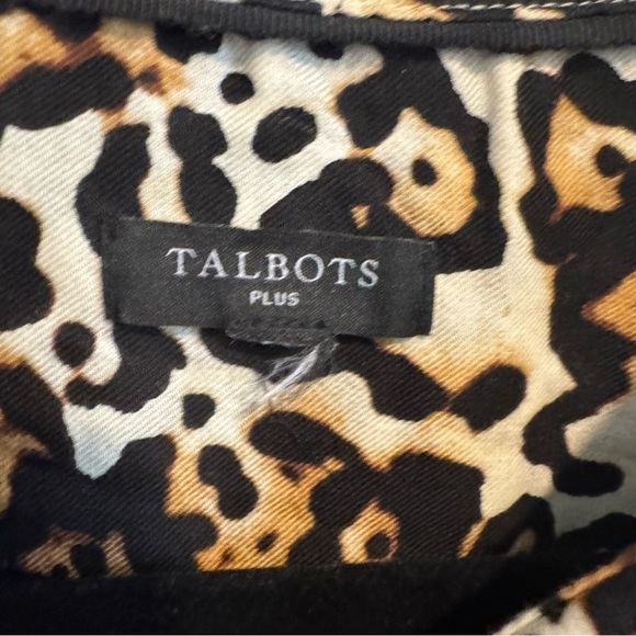 Talbots Plus Leopard Print Button-Up Shirt Long Sleeve Office 3X - Picture 3 of 5